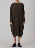 pas de calais | Airy Merino Wool Patterned Panel Switch Dress
