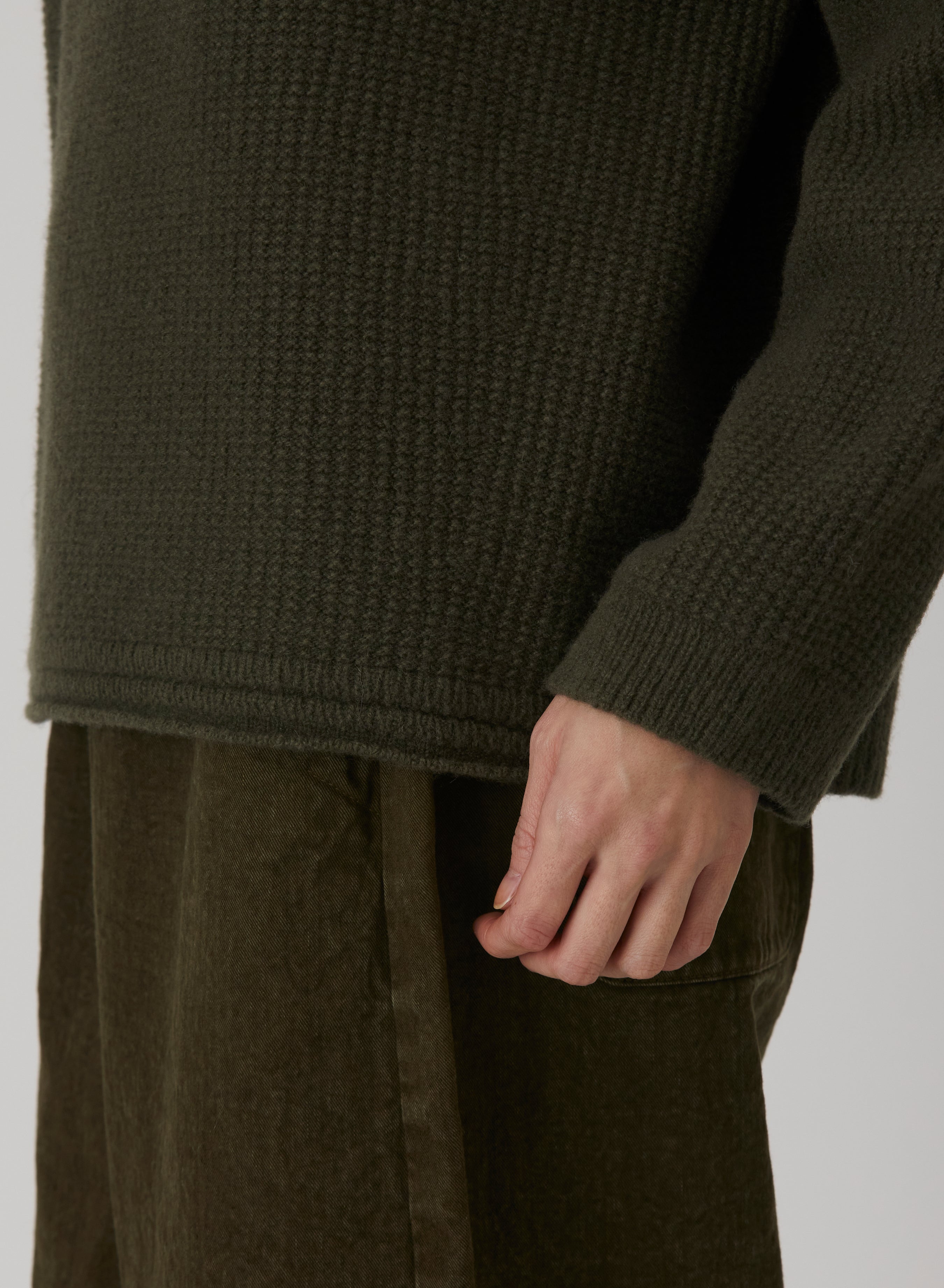 pas de calais | Cashmere Blend Lambs Wool Patterned Knit Crewneck Pullover