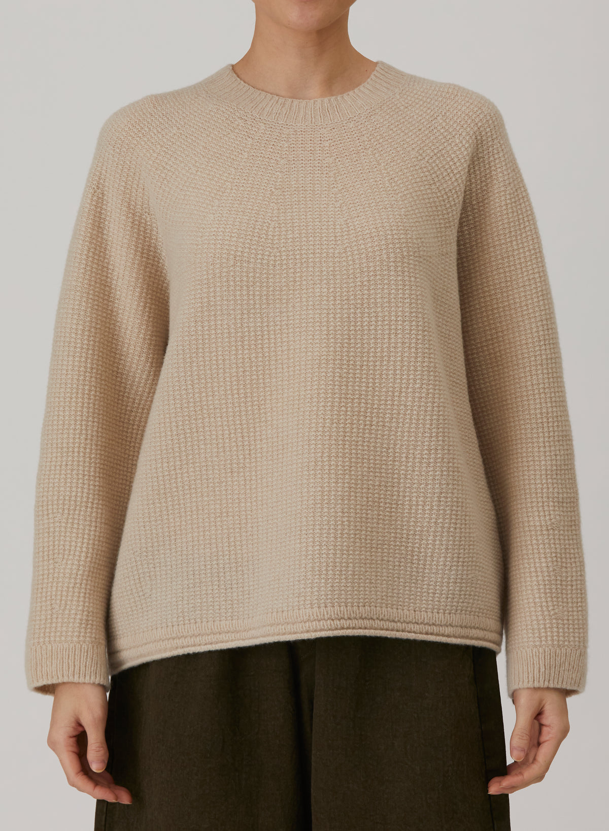 pas de calais | Cashmere Blend Lambs Wool Patterned Knit Crewneck Pullover