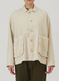 pas de calais | Natural Brushed Linen Cotton Twill Relaxed Coverall Jacket