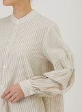 pas de calais | Organic Cotton Dobby Stripe Bow Tie Blouse