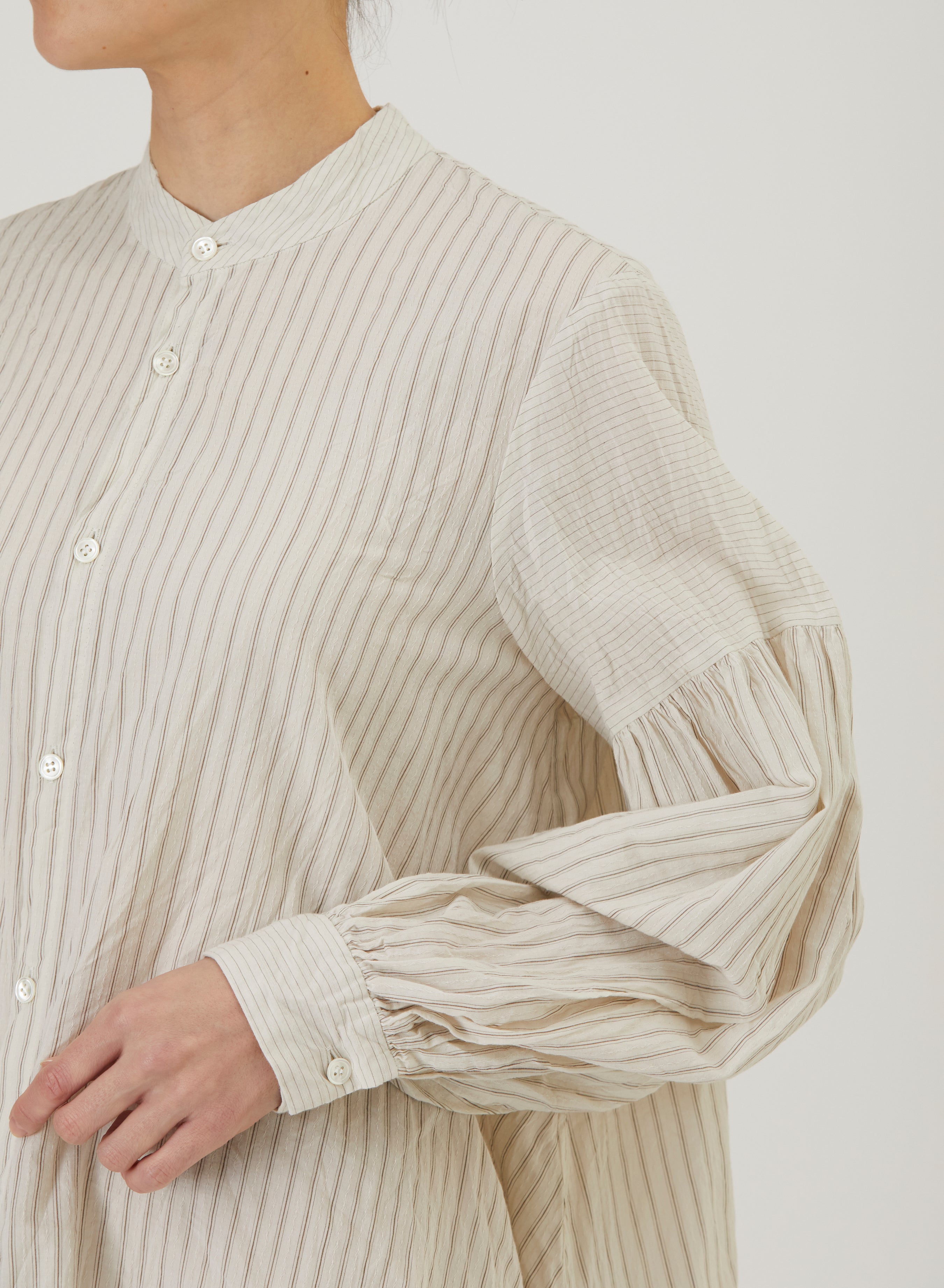 pas de calais | Organic Cotton Dobby Stripe Bow Tie Blouse