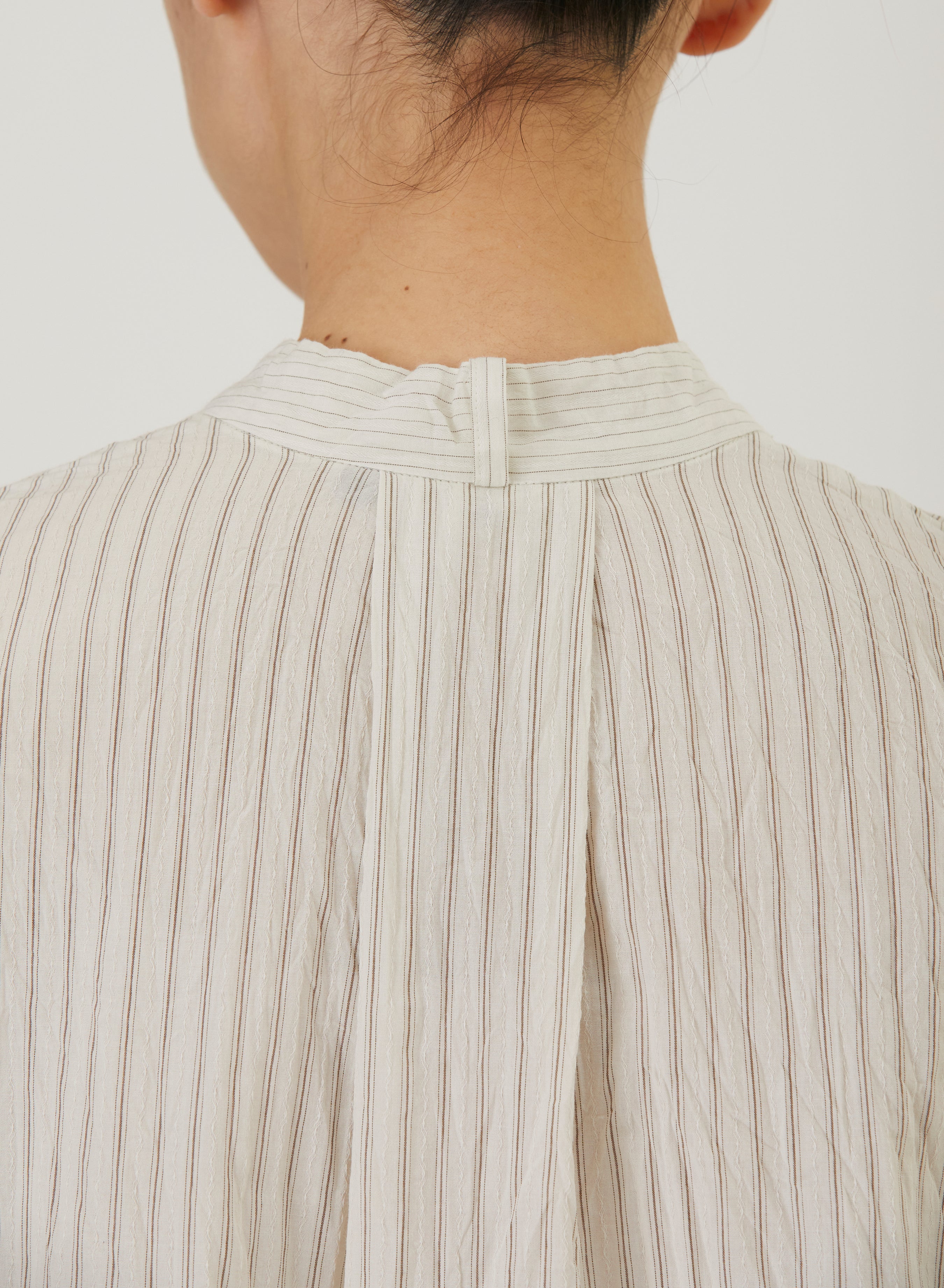 pas de calais | Organic Cotton Dobby Stripe Bow Tie Blouse