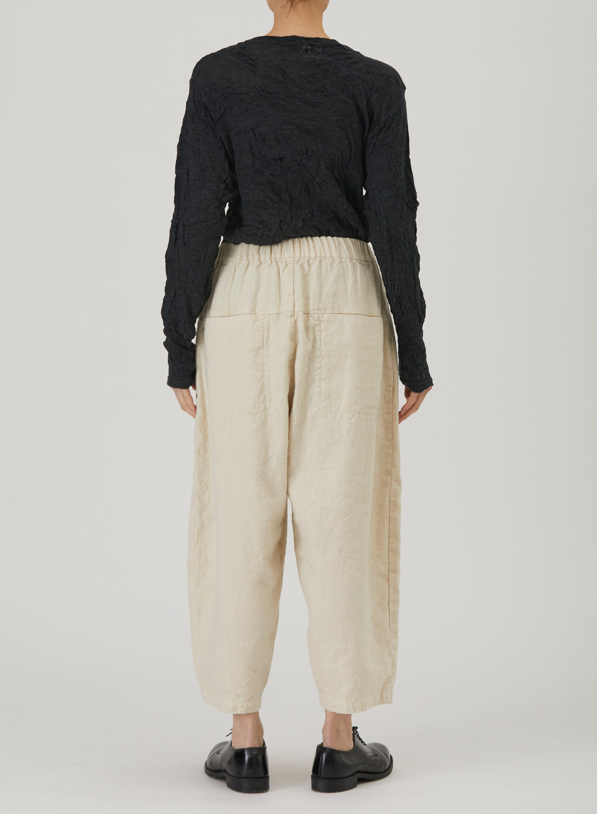pas de calais | Natural Brushed Linen Cotton Twill Relaxed Pants