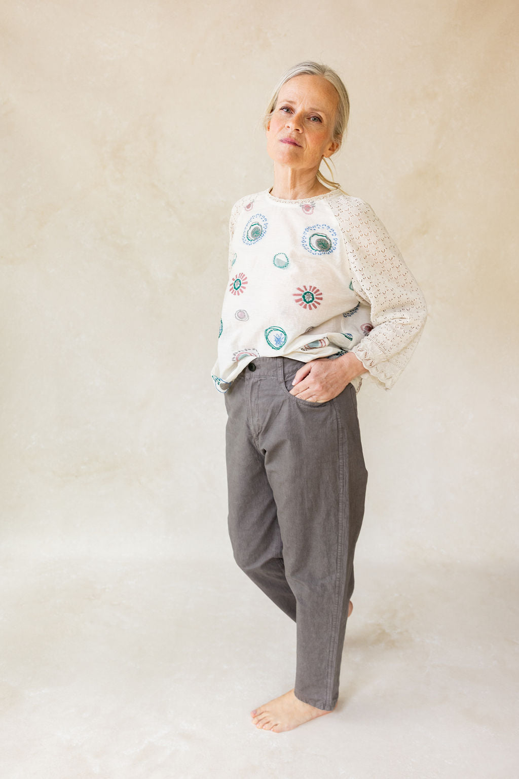 Pas de Calais | C/L High Density Plain Weave Loose Slim Pants