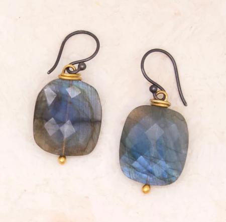 River Song | Flashing Blue Labradorite Earrings