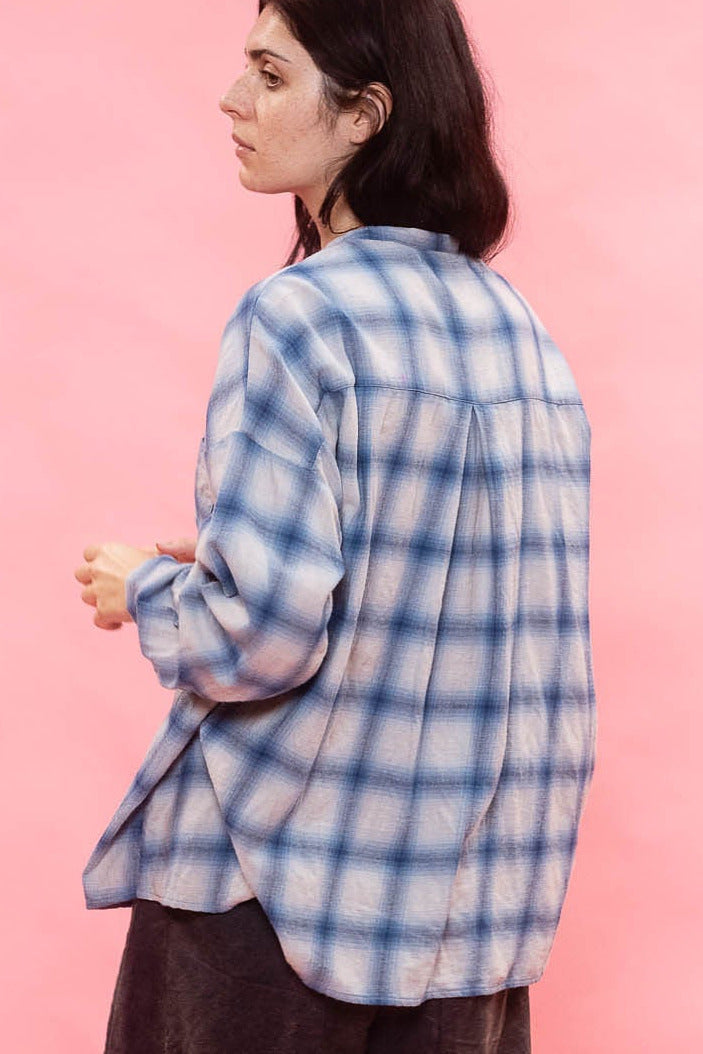 sula | Button Thru Shirt Brushed Cotton Shadow Check