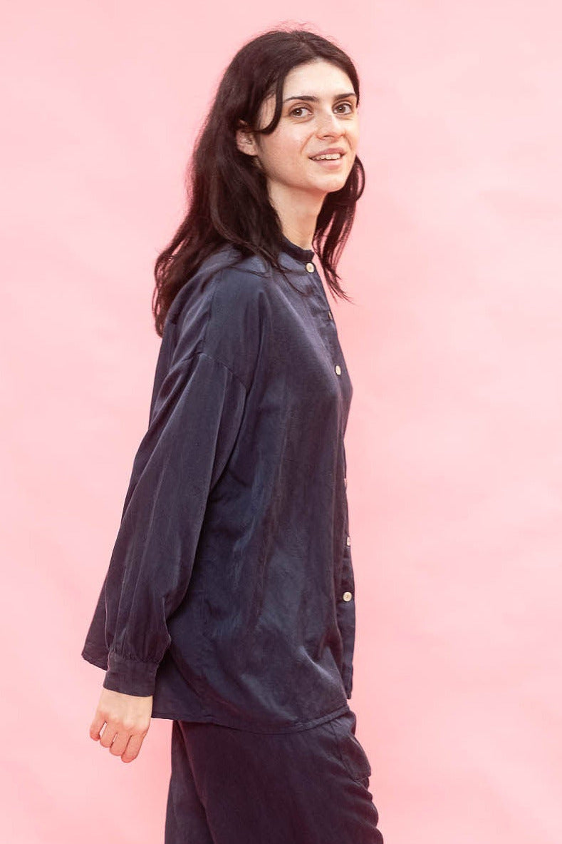 sula | Button Thru Shirt Silk Cotton Satin