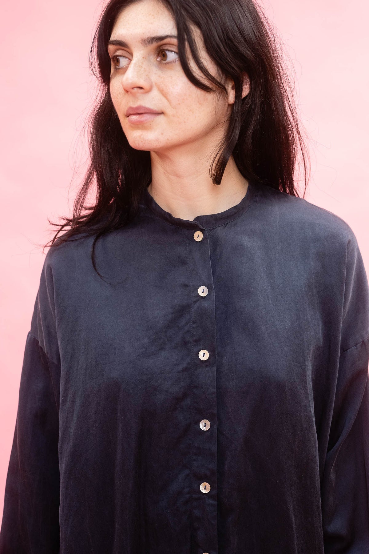 sula | Button Thru Shirt Silk Cotton Satin