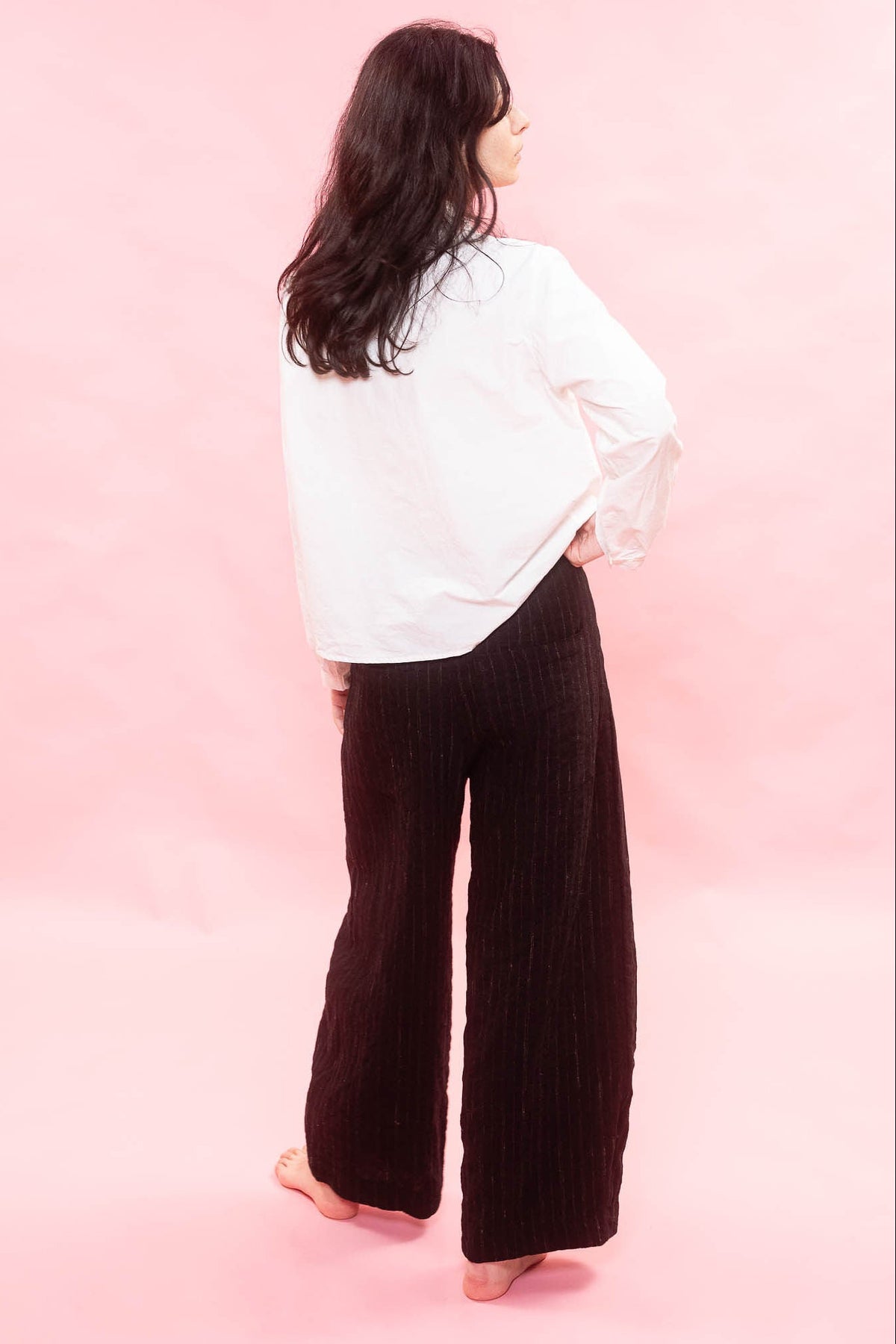 sula | Tailored Line Pants Black Stripe