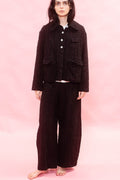 sula | Tailored Line Pants Black Stripe
