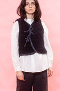 sula |  Wrap Tie Vest Big Fluffy with Silk Cotton Satin Lining